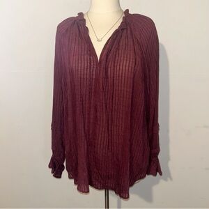 Torrid 00 Semi-Sheer Purple-Burgundy Top NEW